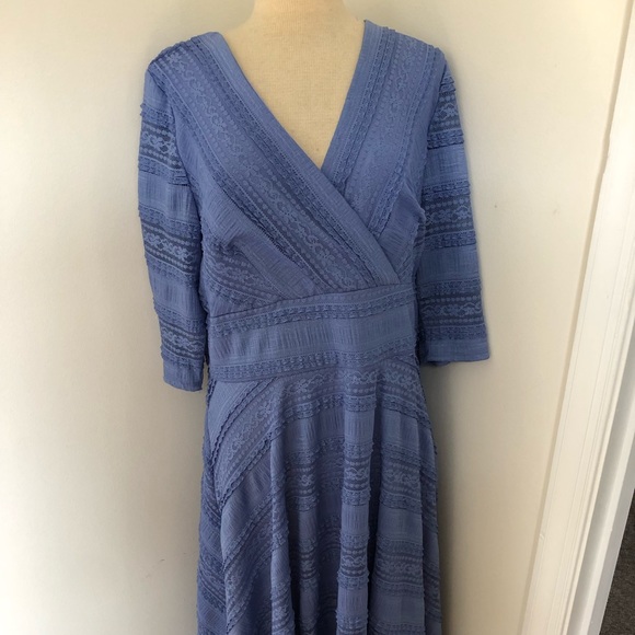 Sangria Textured Fit and Flare Dress - Picture 2 of 6